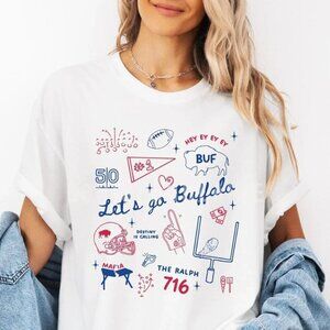 Buffalo Football Doodles Shirt, Buffalo Fan Gift, Let's Go Buffalo Sports 05